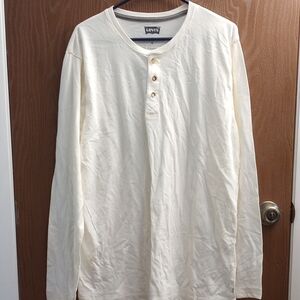 Levi's Cream Henley Shirt for Men Size XL